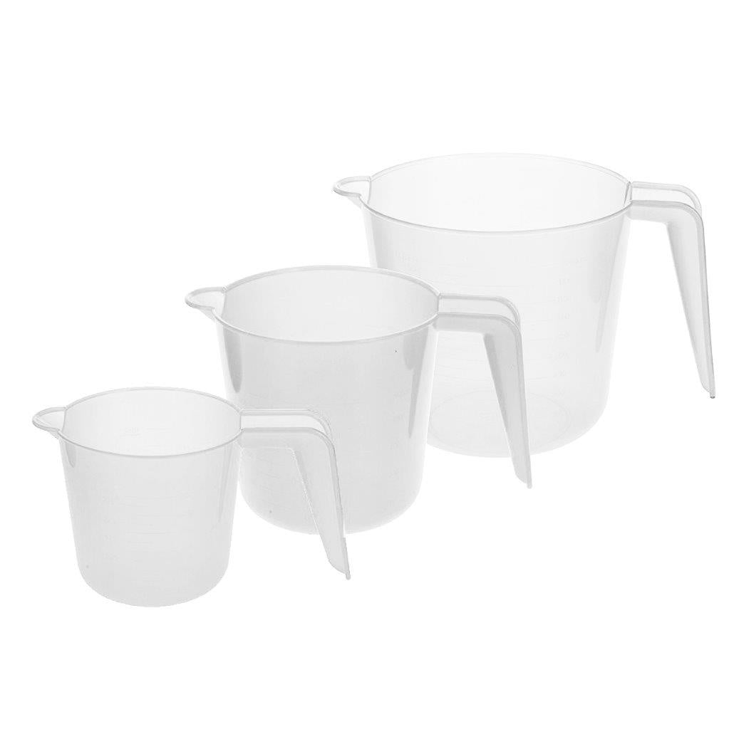 Set Of 3 Plastic Jugs 250ml,500ml,1000ml