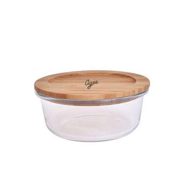 Agee Glass Container W Bamboo Lid 400ml