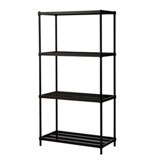 4 Tier Mesh Shelving Unit – Black