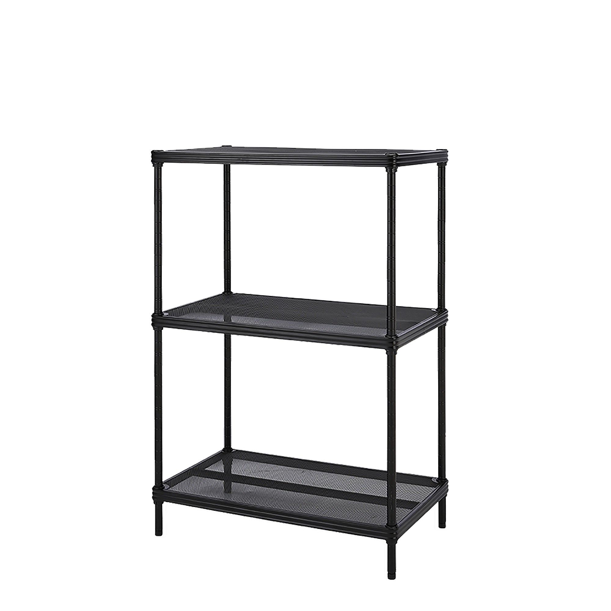3 Tier Mesh Shelving Unit – Black 90x60x35