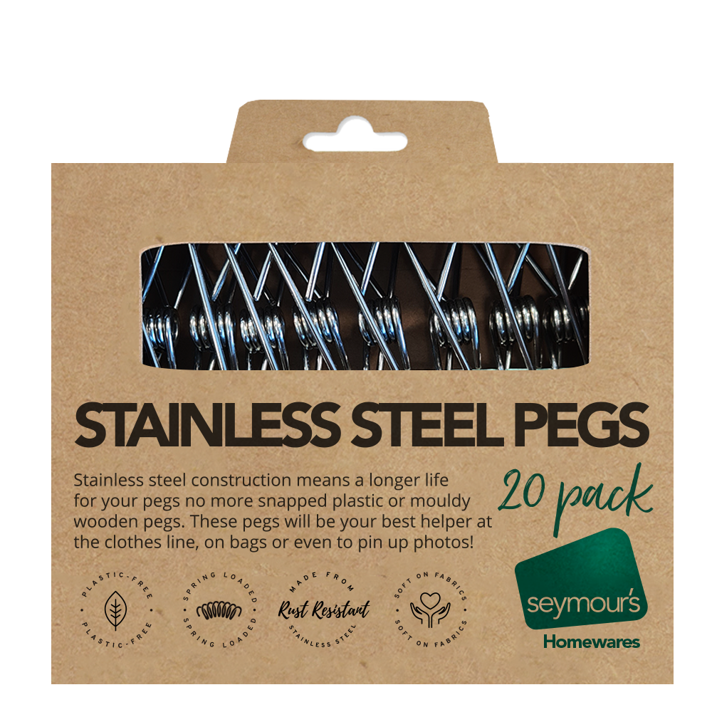 Seymours Stainless Steel Pegs – 20 Pack