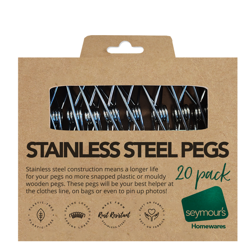 Seymours Stainless Steel Pegs – 20 Pack