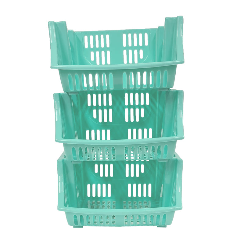 Seymour's Stacking Basket 3Pc Set 390x315x130mm White or Green