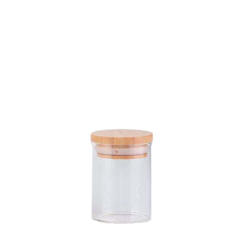 Kates 75ml Glass Spice Jar W Bamboo Lid