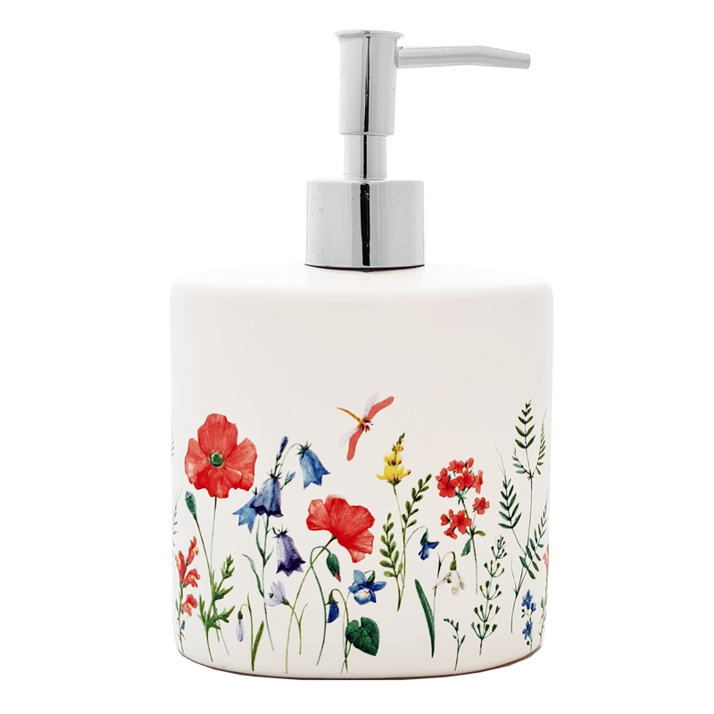 Floral Ceramic Soap Dispenser