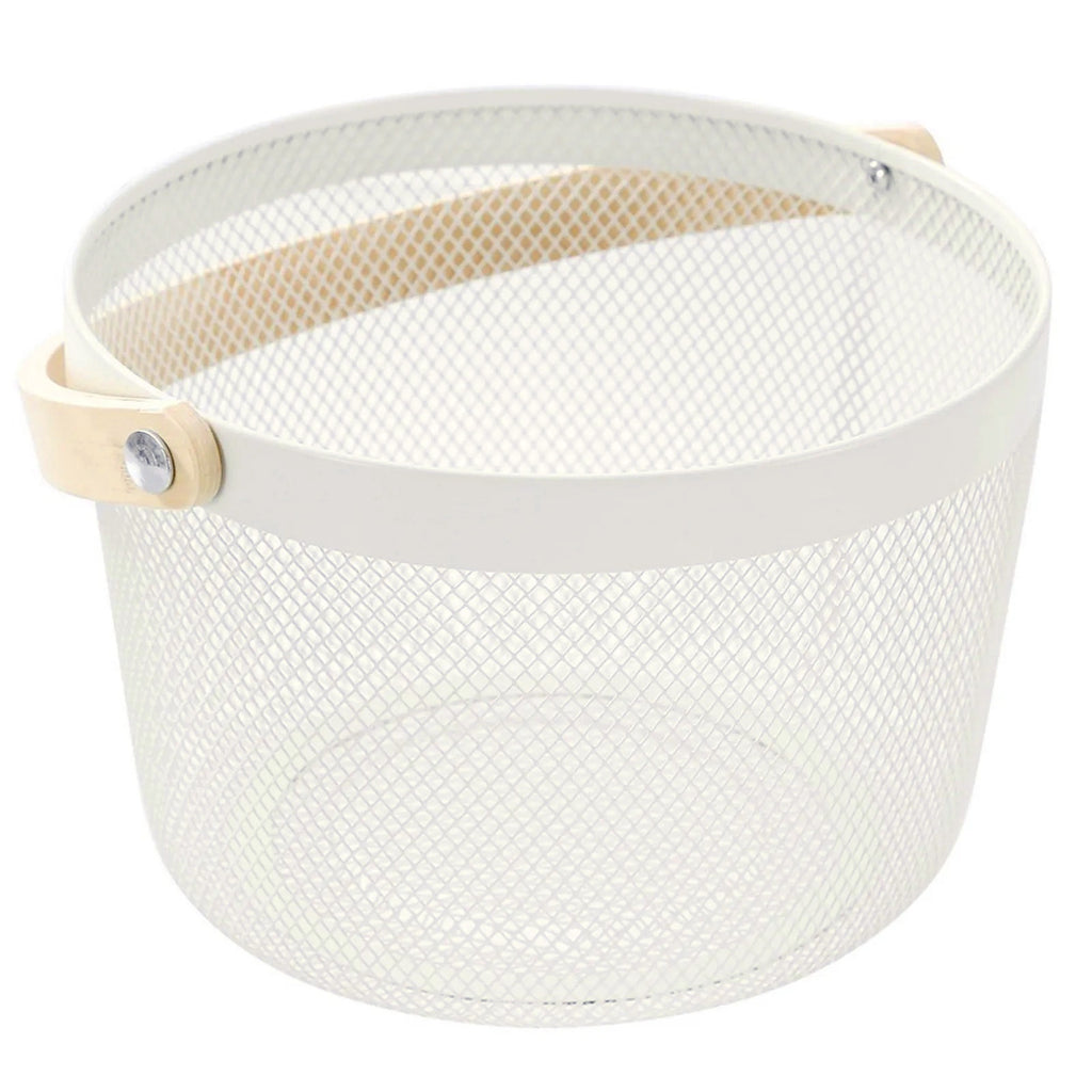 Serymour's Round Metal Basket with Bamboo Handle