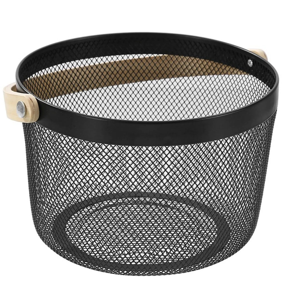 Serymour's Round Metal Basket with Bamboo Handle