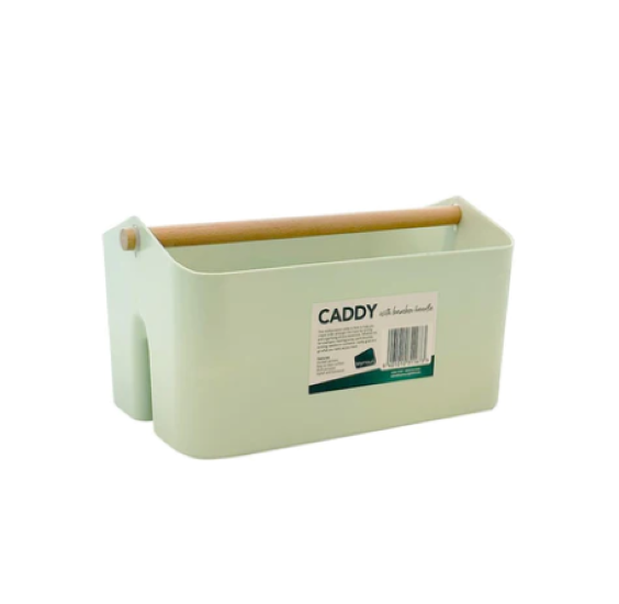 Seymours Plastic Caddy with Wooden Handle