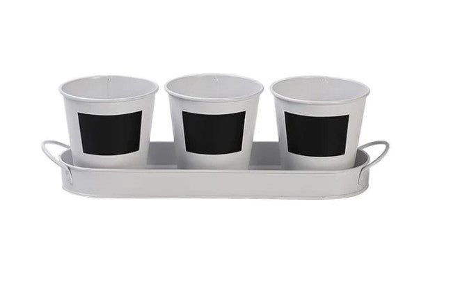 Kates Herb pot Set W Chalk Labels