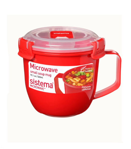565ml Small Soup Mug Microwave Red
