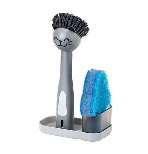 Vigar Pets Club Cat Sink Caddy Dish Brush/Scourer w/ Tray Set