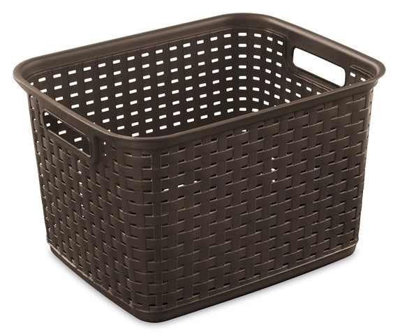 Sterilite Tall Weave Basket – Espresso