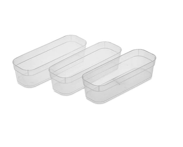 Sterilite Narrow Storage Trays Clear Se of 3