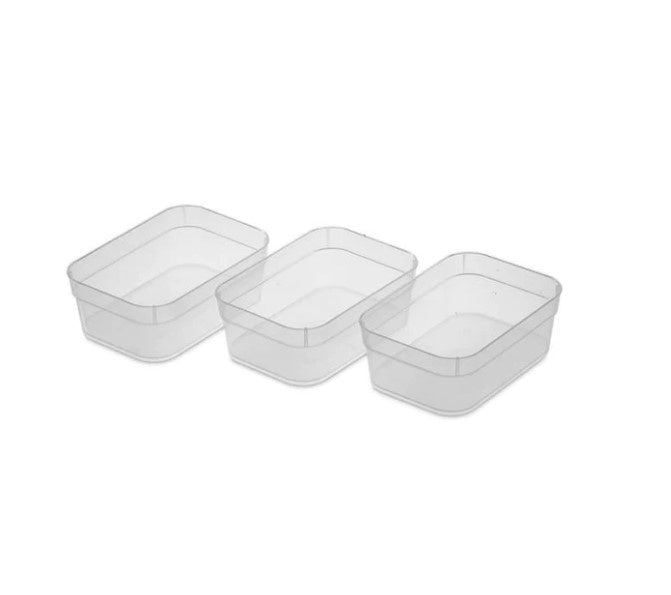 Sterilite Medium Storage Trays Clear Set of 3