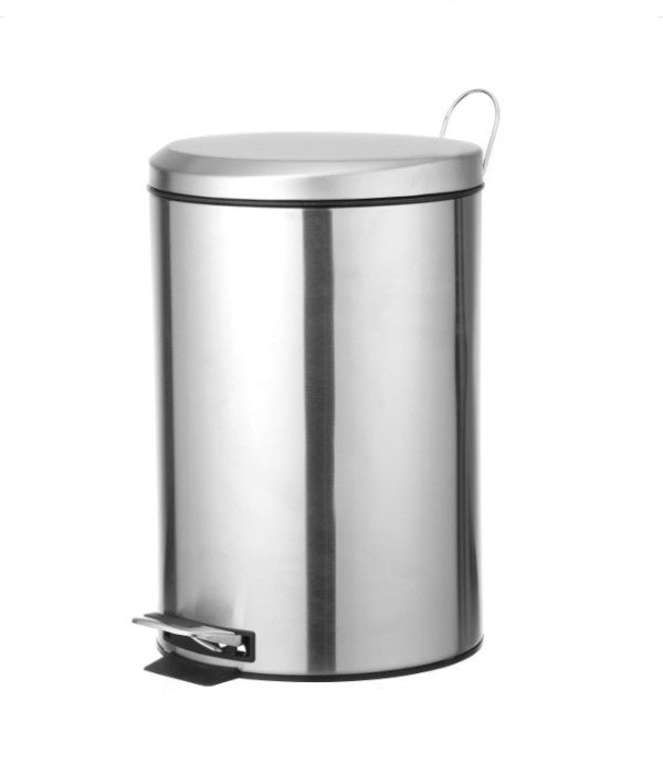 Round Pedal Bin Soft Close 5 Lit W Inner S/S