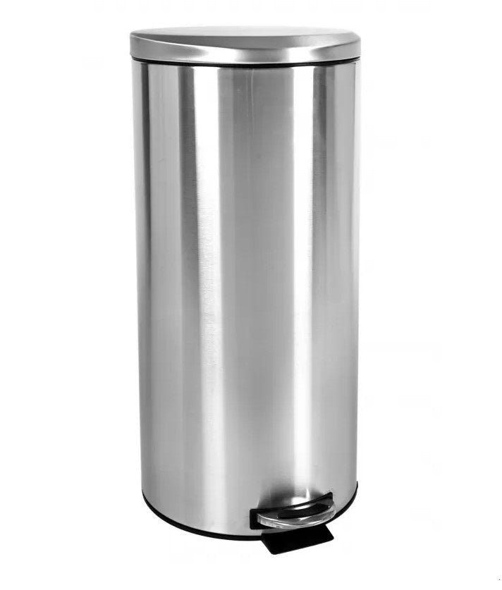 Round Pedal Bin Soft Close 30 Lit W Inner S/S