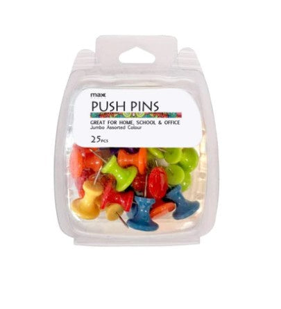 Max Brand Jumbo Push Pins 25pk