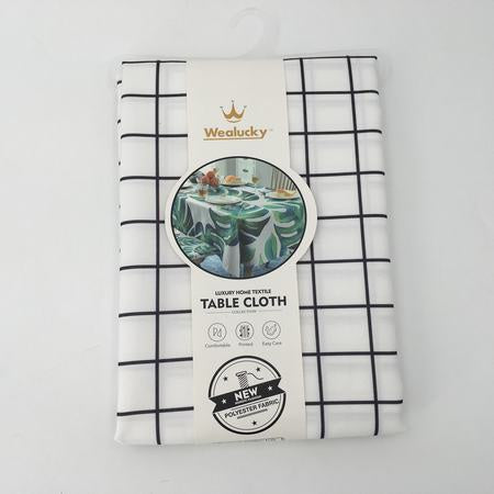 Luxury Table Cloth 140x180cm White /Black Check