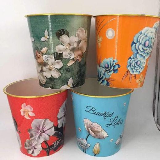 Floral Print Rubbish Bin 23x25cm