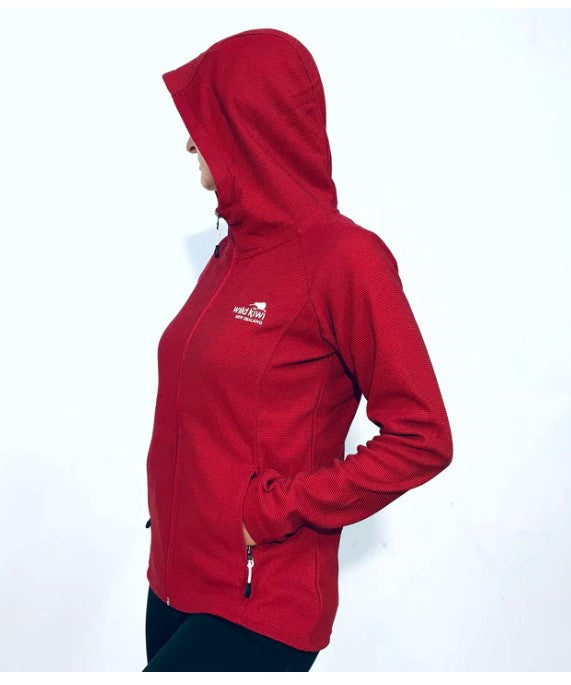 Womens Micro Fleece Hoody Dark Red