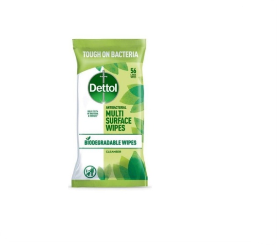 Dettol Antibacterial Surface Wipes Biodegradable 56's