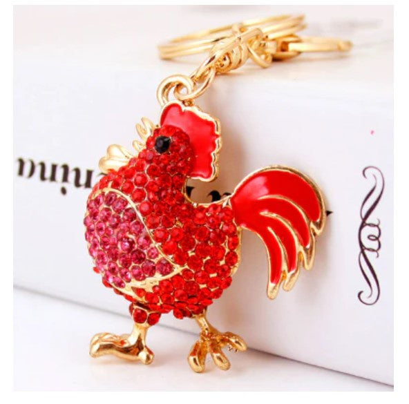 Diamante Key Ring - Rooster