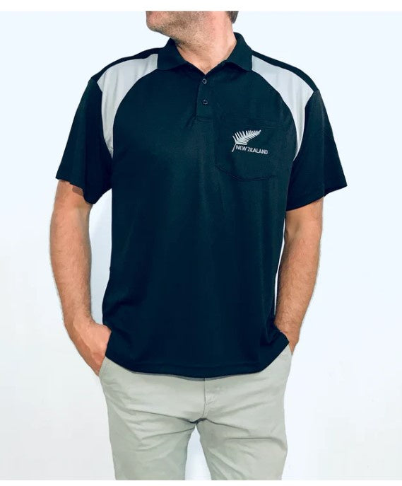 Mens Dri Fit Polo - Black/Grey