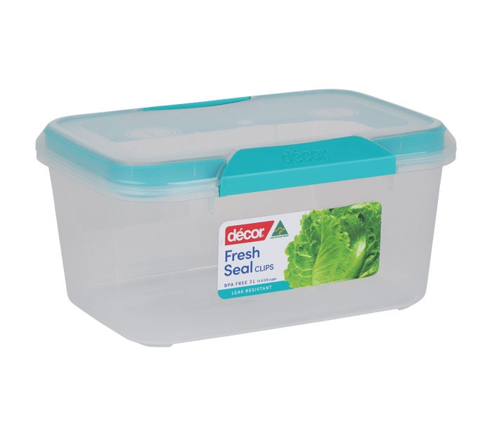 Décor Fresh Seal Clips Oblong Food Container – 3L