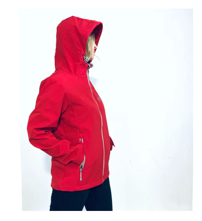 Womens Red Soft Shell Hoodie