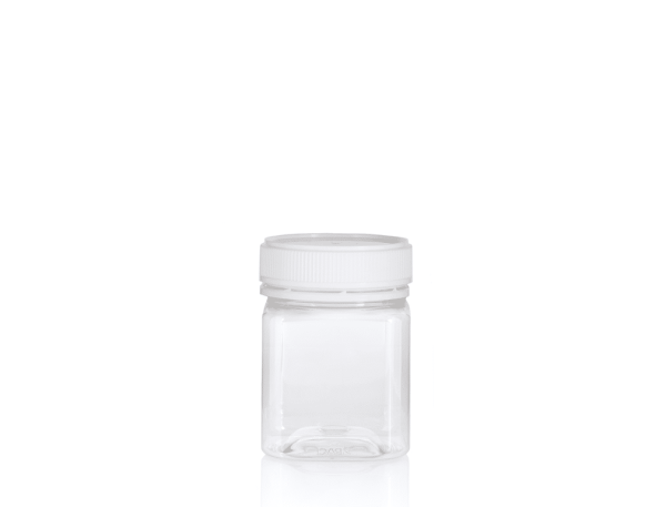 Jar PET Square with Pressure Seal Lid, 250gm/200ml