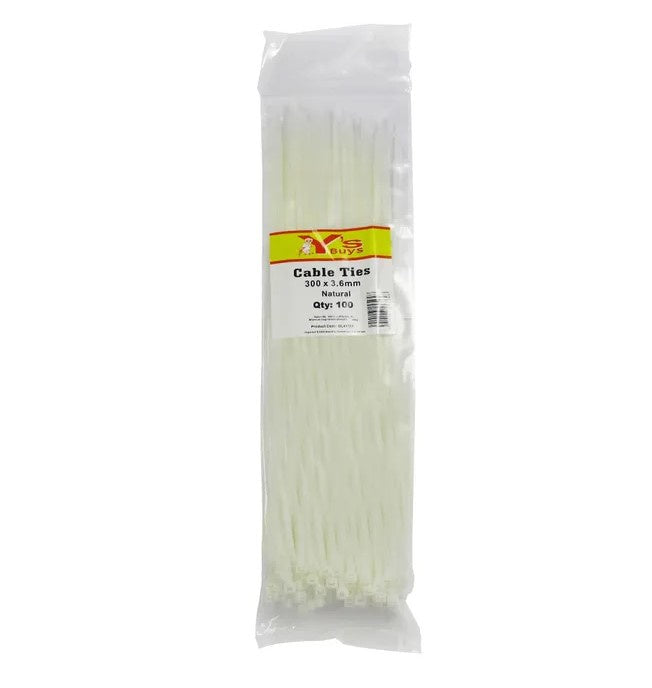Cable Ties, 300 x 3.6mm, Pack of 100