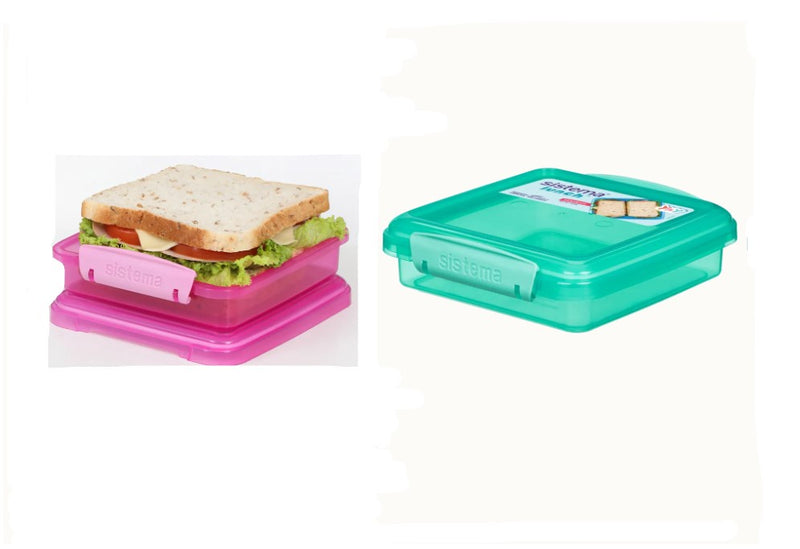 Sistema Sandwich Box 450ml (2-Pack) Pink/Teal