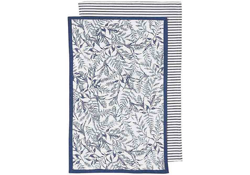 Repose Floral Navy 2pk Kitchen Towel