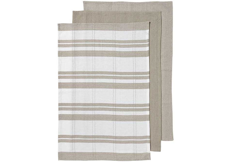 Repose Check Taupe 3pk Kitchen Towel