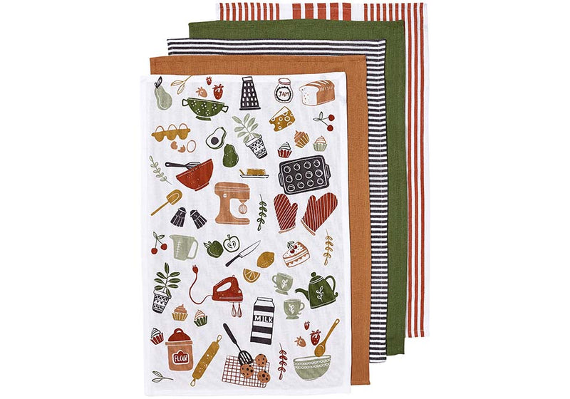 Kitchen Towel, Bake It Intrinsic Terracotta 5pk