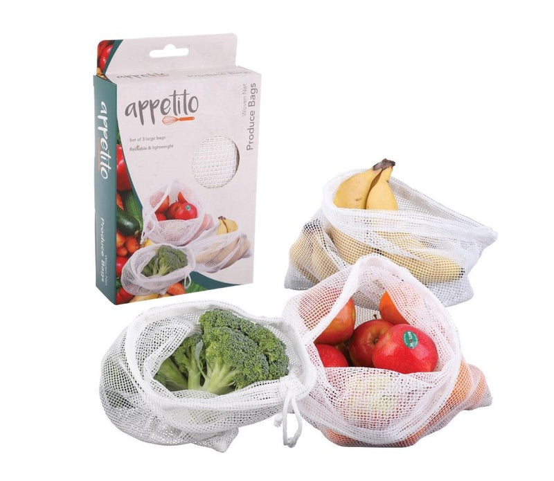 Produce Bags, Woven Net, Pack of 3