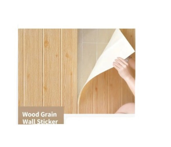 3D Wall Tile Sheet with Sticky Back 770x700mm - Wood