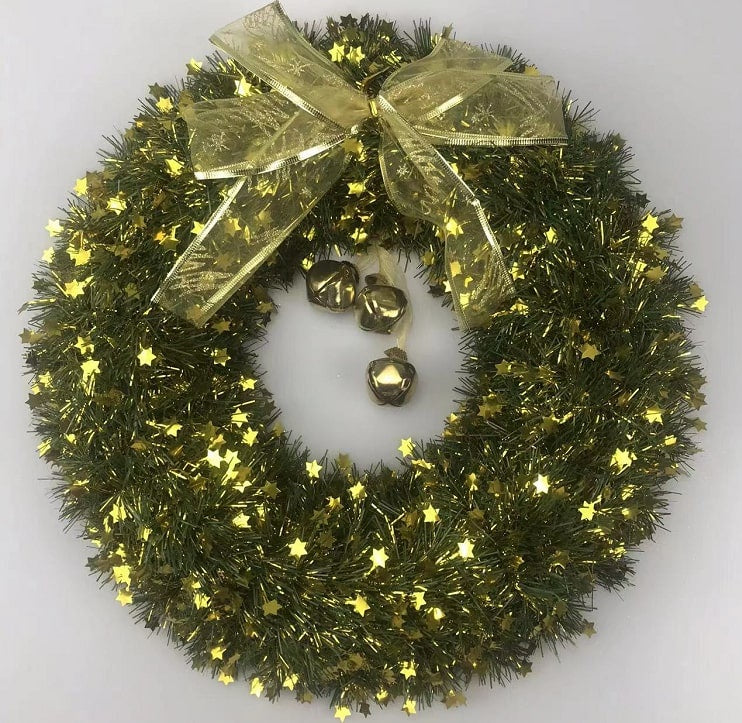 Gold Bow Star Wreath