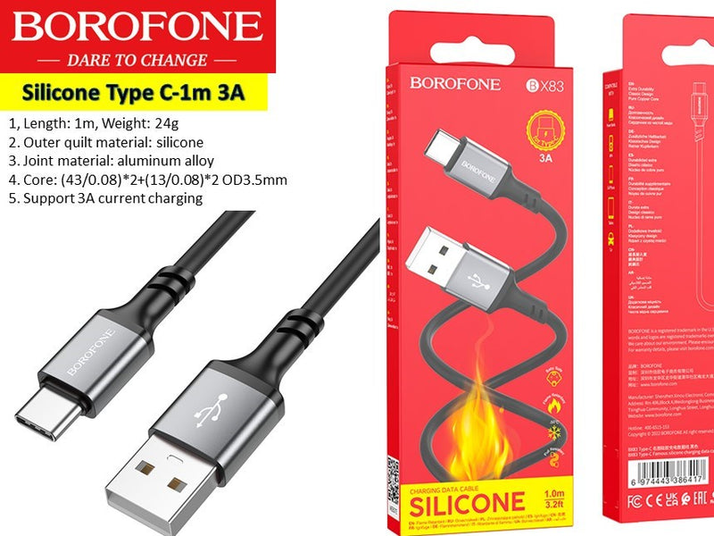 BX83 Type-C silicone charging data cable