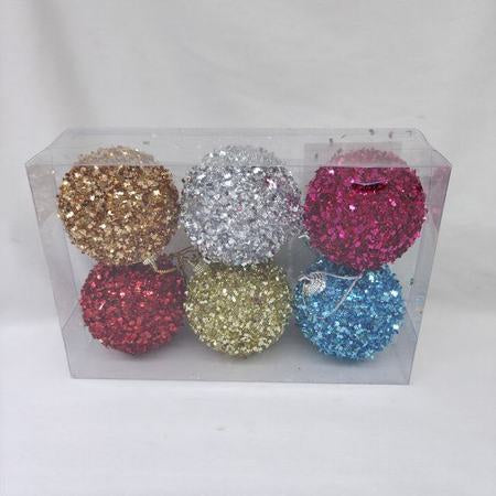 6pcs Christmas Decoration Ball ( 5cm ) Mixed Colours