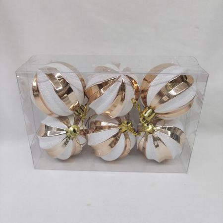 6pcs Christmas Decoration Ball ( 5cm ) Gold & White