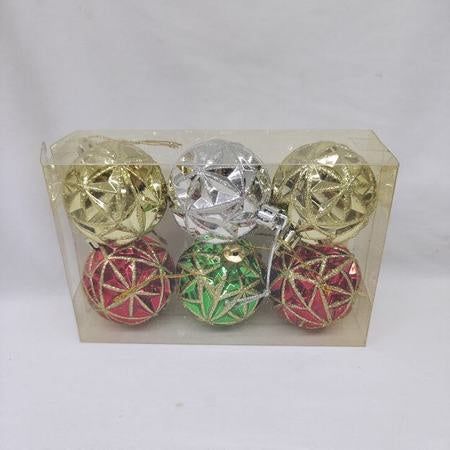 6pcs Christmas Decoration Ball ( 5cm ) Stars Mixed