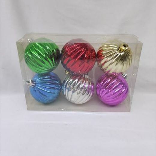 6pcs Christmas Decoration Ball ( 6cm ) Rigged Coloured