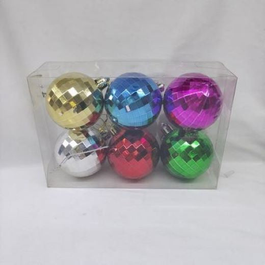 6pcs Christmas Decoration Ball ( 6cm ) Coloured Mix