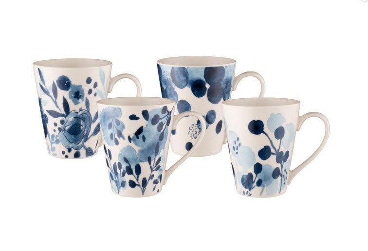 Bundanoon Conical Mug Set of 4 Sapphire Blooms