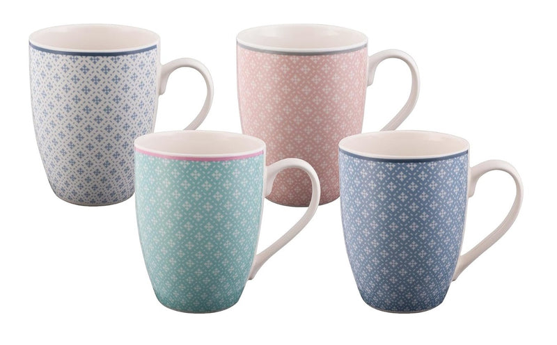 Bundanoon Coupe Mug Geometric Diamonds Set of 4 355ml