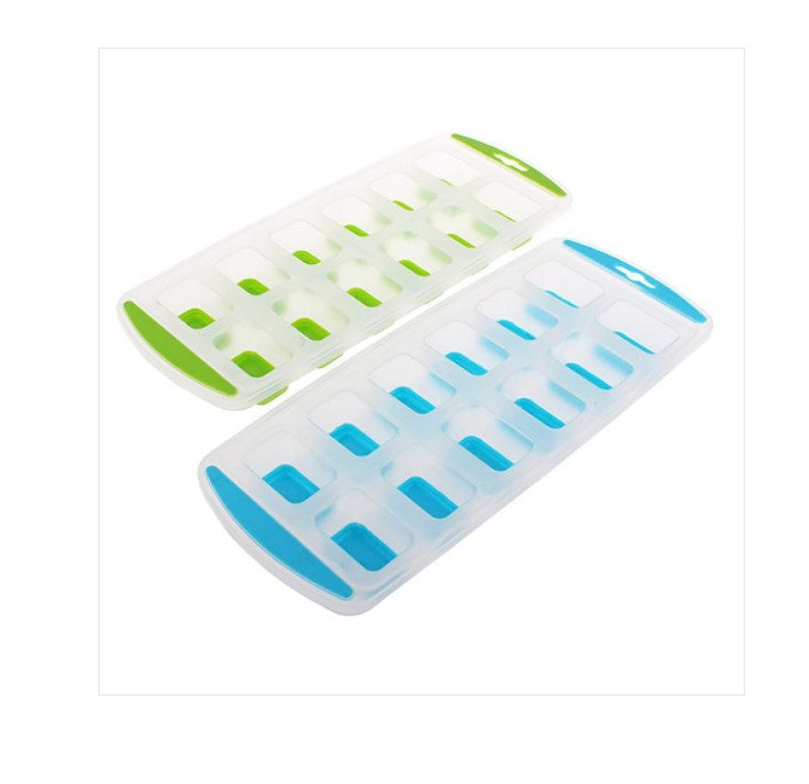 Easy Release 12 Cube Rectangular Ice Trays Set 2  Blue/Lime