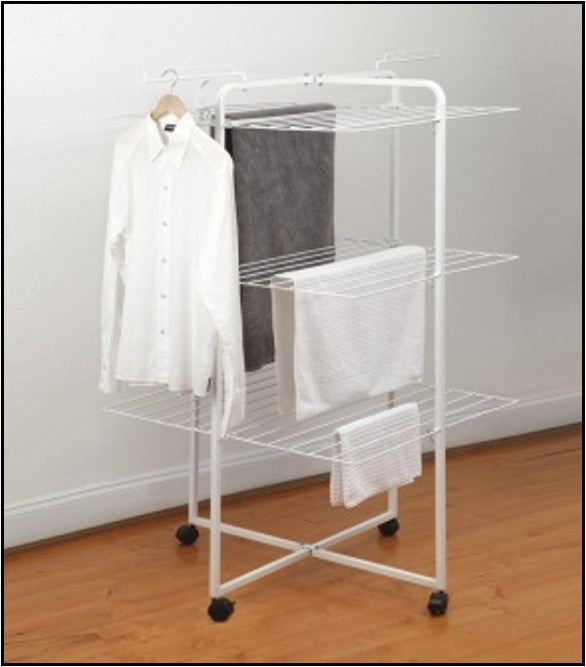 Deluxe 42 Rail 3 Tier Airer With Castors