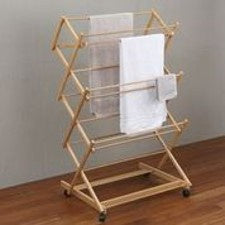 Bamboo Concertina Airer with Castors Airer