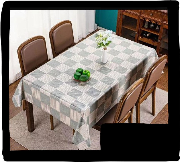 Table Cloth 1.37cm Wide Grey/Cream Check - Per Metre
